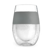 Set of Two Clear And Gray Tritan Plastic Convex Curve Shape Stemless All Purpose Wine Glass