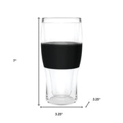 Set of Two Clear And Black Tritan Plastic Narrowing Shape Stemless Pint Glass