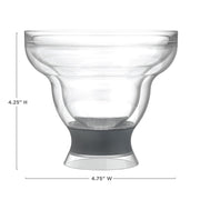 Set of Two Clear And Gray Tritan Plastic Unique Shape Stemless Margarita Glass