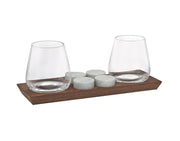 Set of Two Clear Crystal Balloon Bowl Stemless Decanter