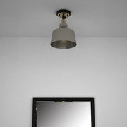 Gray Shaded Metal Dimmable Flush Chandelier With Gold Shades