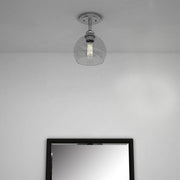 Nickel Shaded Metal Dimmable Flush Chandelier With Clear Shades
