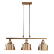Gold Kitchen Island Three Light Metal Dimmable Chandelier With Gold Shades