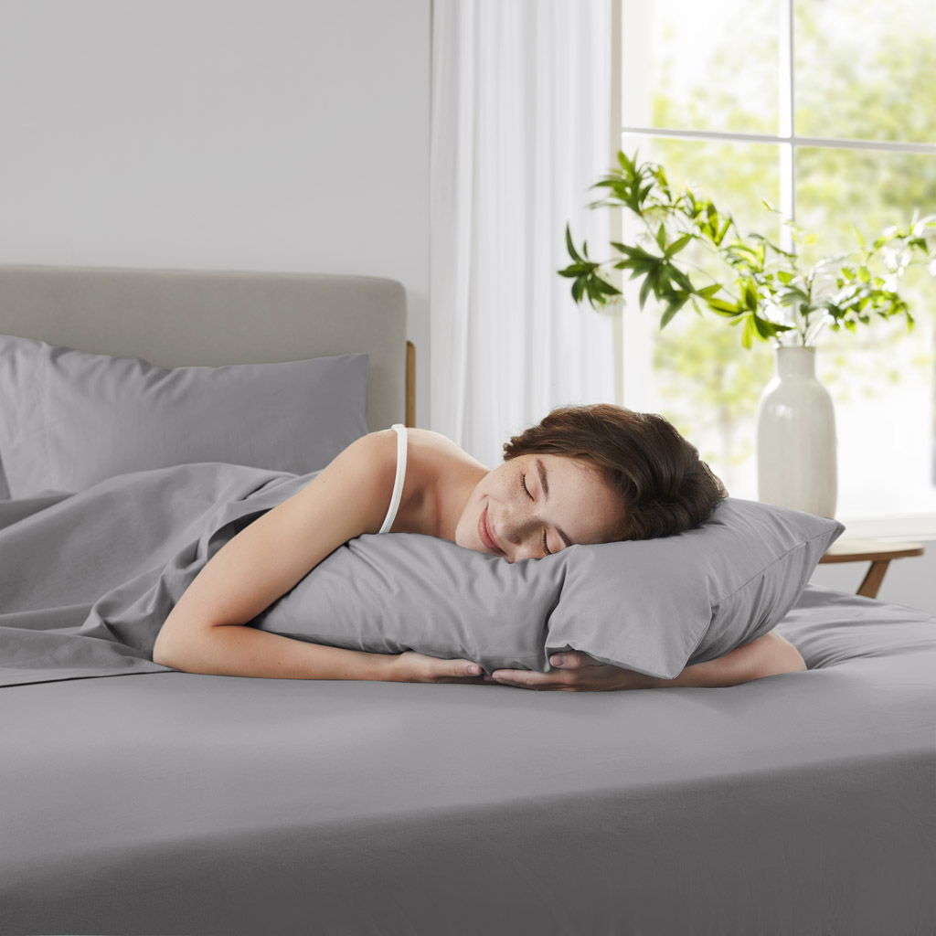 Cotton 144TC - Queen Solid Sheet Set - Dark Gray