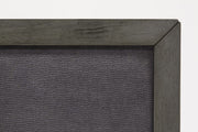 Gray Wood And Linen King Bed Frame