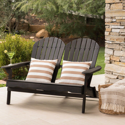 Outdoor Adirondack Rocking Loveseat With Hand Crafted Details