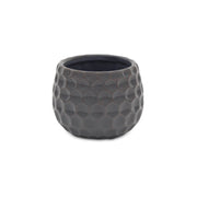 Gray Ceramic 17 Ounce Round Distressed Pot Planter