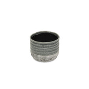 Gray Ceramic 36 Ounce Two Toned Round Distressed Pot Planter