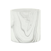 5" White and Gray Marbleized Ceramic Indoor Outdoor Round Pot Planter