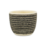 Black And White Ceramic 39 Ounce Dotted Round Distressed Pot Planter