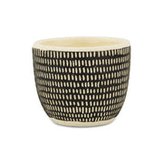 Black And White Ceramic 39 Ounce Dotted Round Distressed Pot Planter