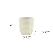 White Ceramic 15 Ounce Round Distressed Pot Planter