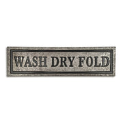 10" X 36" Gray Wash Dry Fold Metal Wall Decor