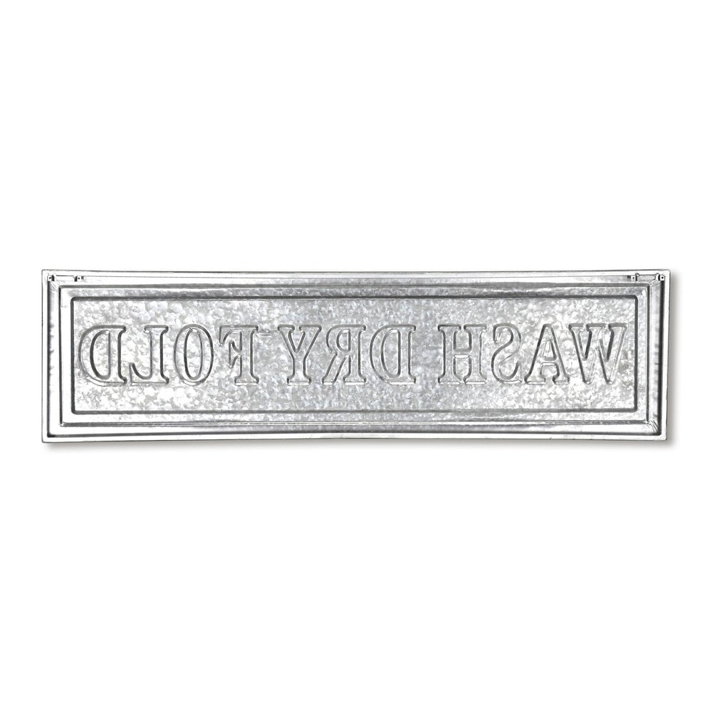 10" X 36" Gray Wash Dry Fold Metal Wall Decor