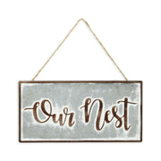 6" X 12" Gray and Brown Our Nest Galvanized Metal Wall Decor