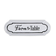5" X 14" Black And White Farm To Table Metal Wall Decor