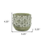 Black And Gray Cement 49 Ounce Leaf Round Distressed Pot Planter