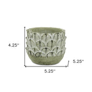 Black And Gray Cement 49 Ounce Leaf Round Distressed Pot Planter