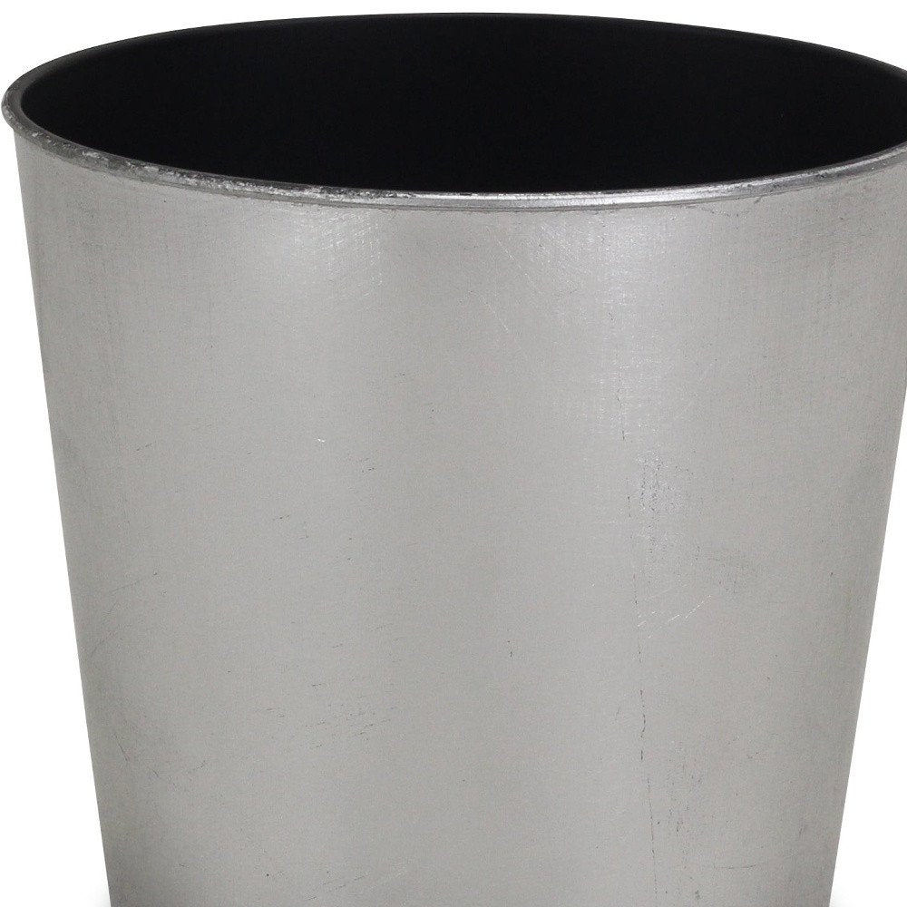 7" Silver Recycled Plastic Indoor Outdoor Round Pot Planter