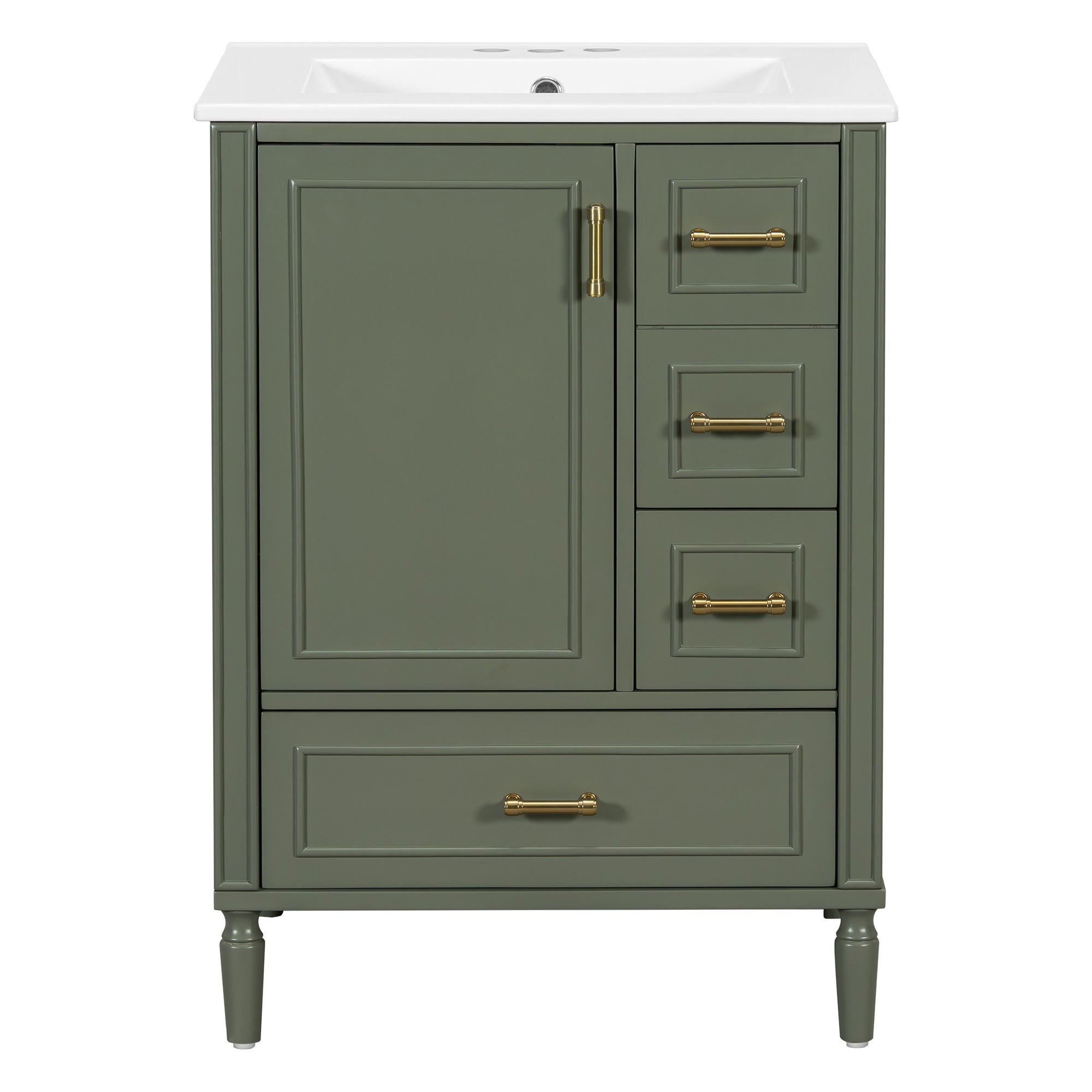 Modern Bathroom Vanity With Sink, Soft Close Doors, 3 Drawers