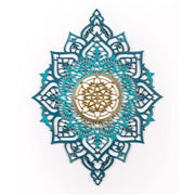 45" X 34" Turquoise Solid Wood Hanging Wall Decor