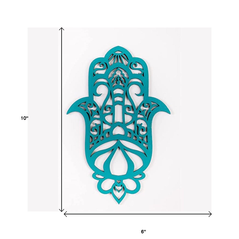 10" X 6" Turquoise Solid Wood