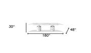 180" White Marble Double Pedestal Base Dining Table