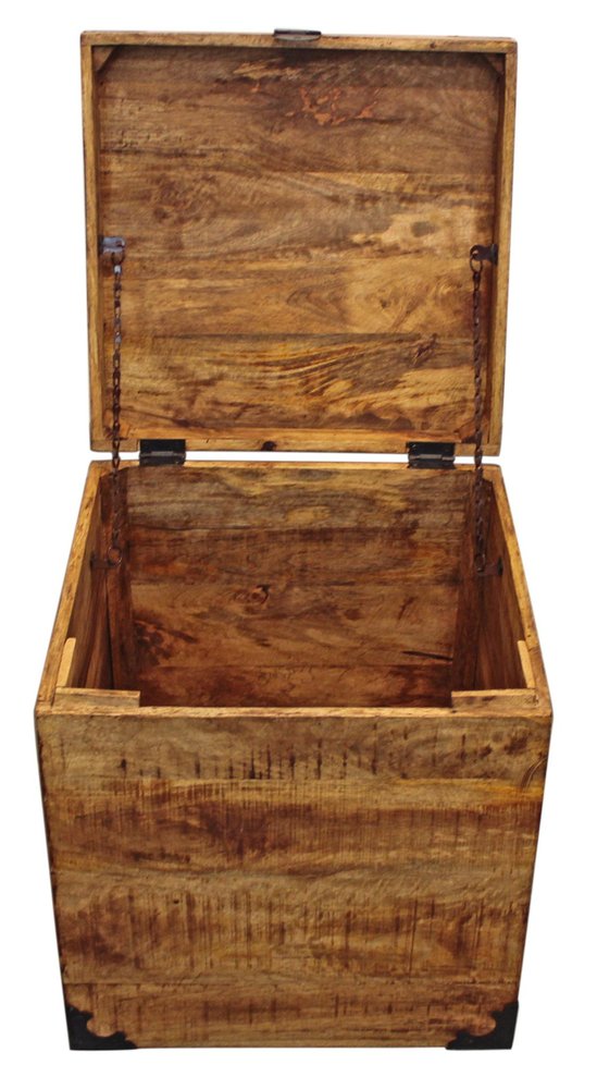 20" Natural Brown Solid Wood Square End Table