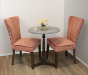 24" Gray And Black Stone And Iron Round Dining Table