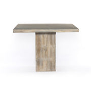 42" Natural Square Solid Wood Pedestal Base Dining Table