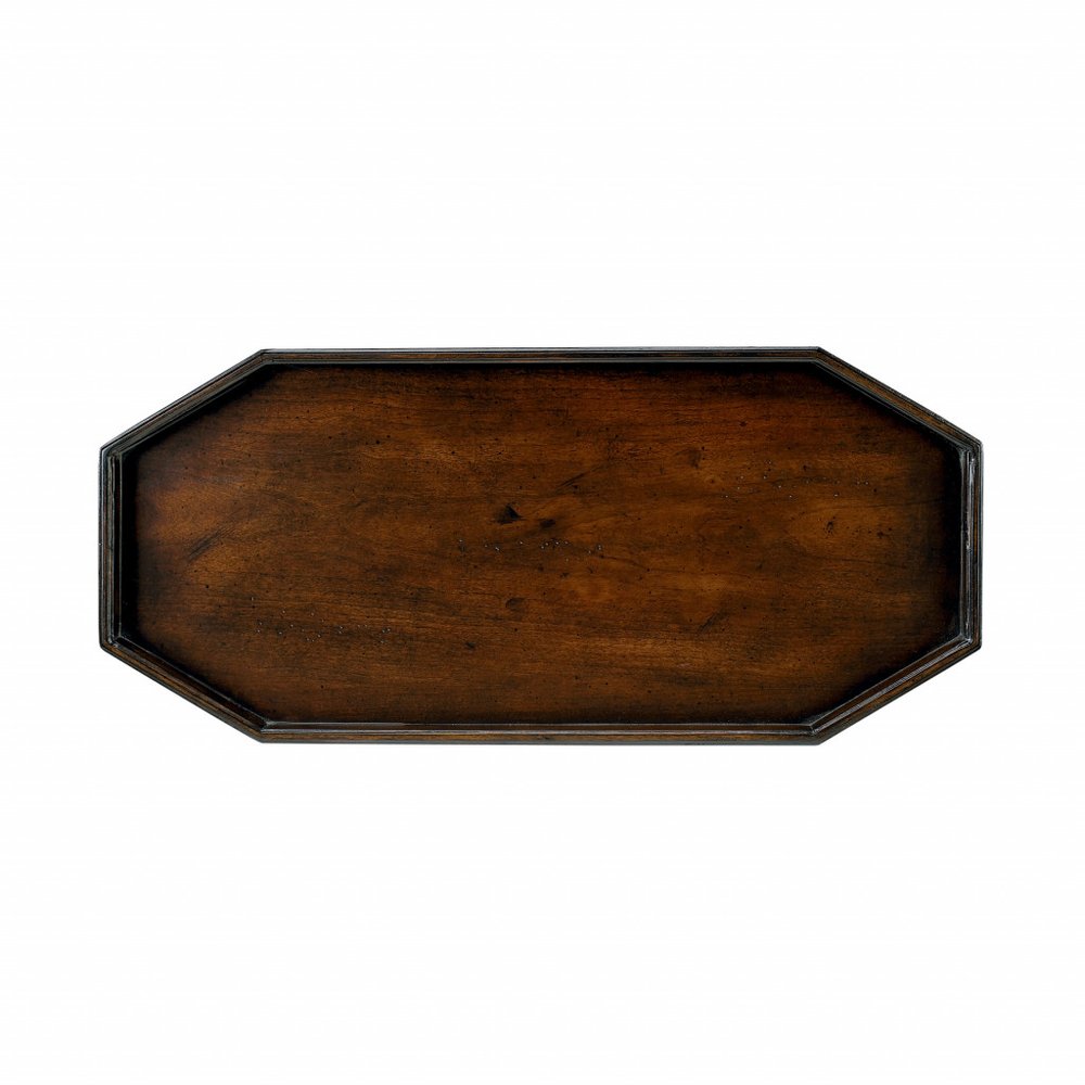 28" Dark Brown End Table With Two Shelves