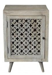 30" Gray Solid Wood Nightstand