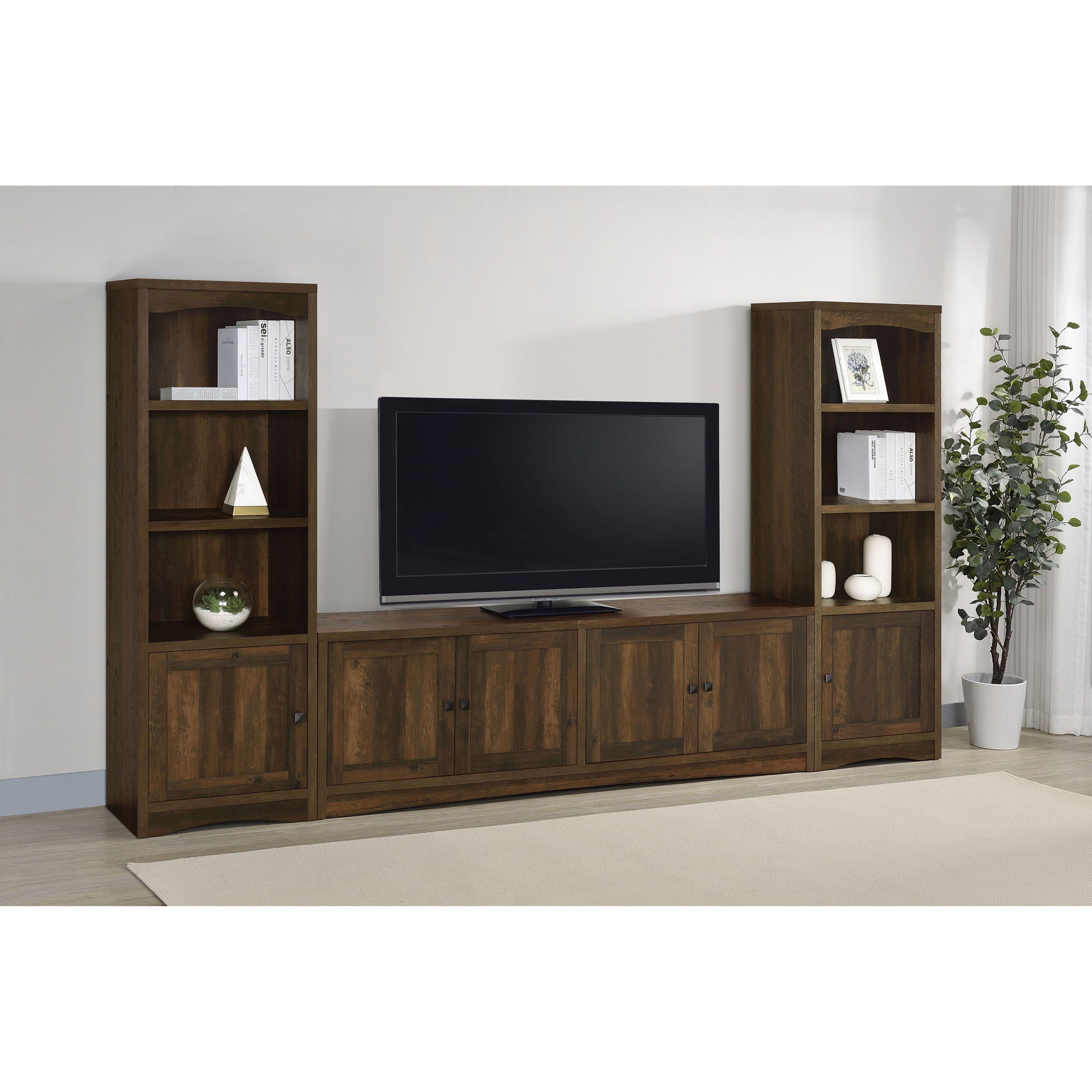 Lunetta - 3 Piece TV Stand With Media Towers - Pine Wood