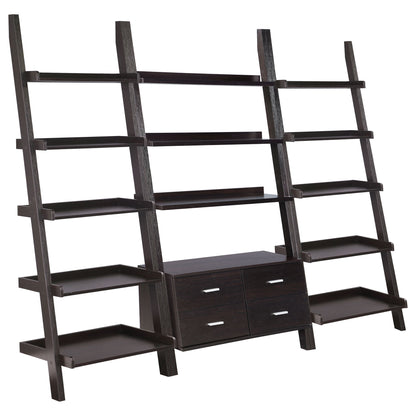 Blackburn - 3 Piece Ladder Bookshelf Set With Modular Design - Cappuccino