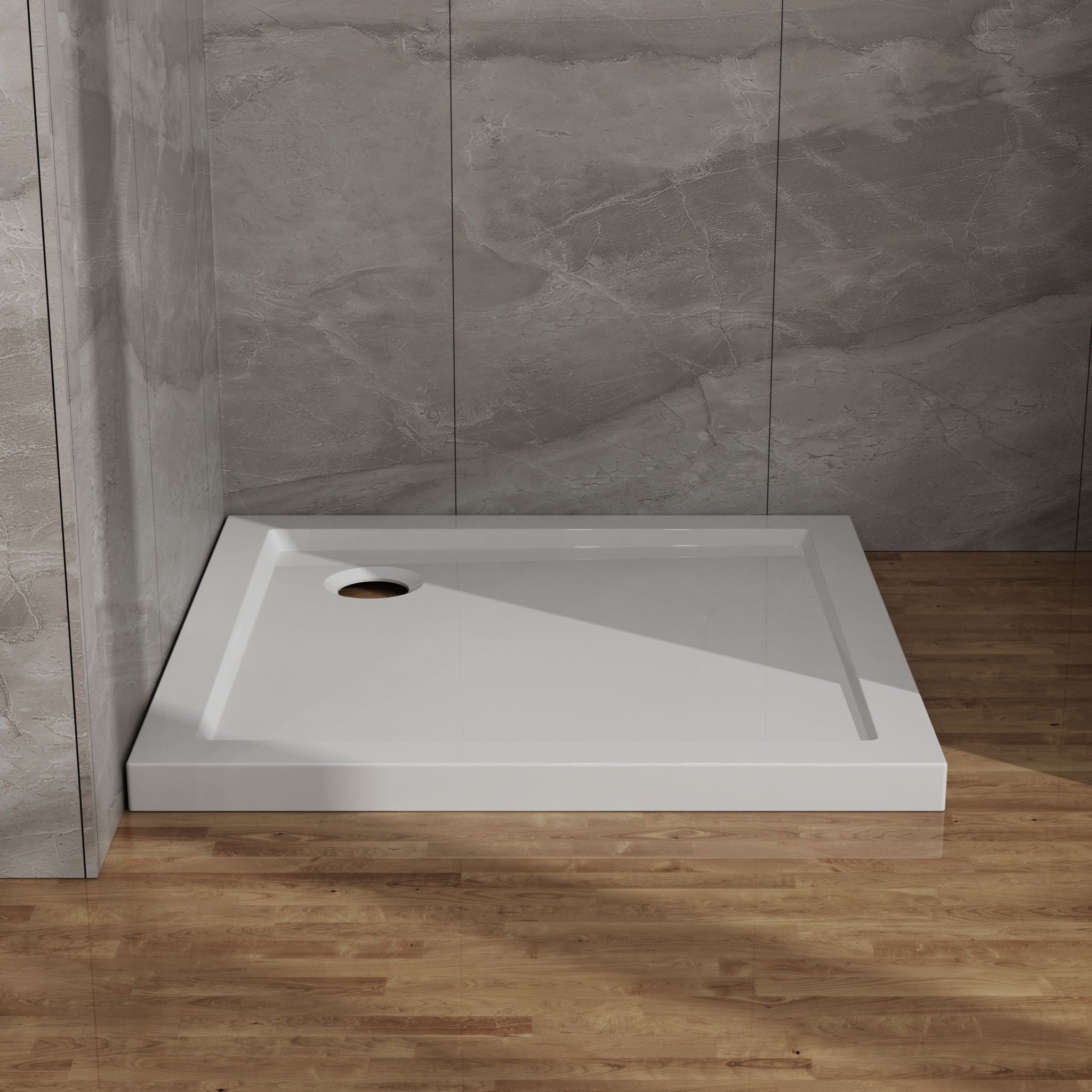 In Corner Drain Shower Base