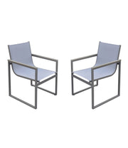 Set of Two 22" Light Gray Metal Outdoor Dining Chair