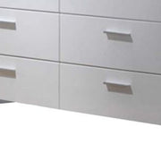 63" White Wood Six Drawer Double Dresser