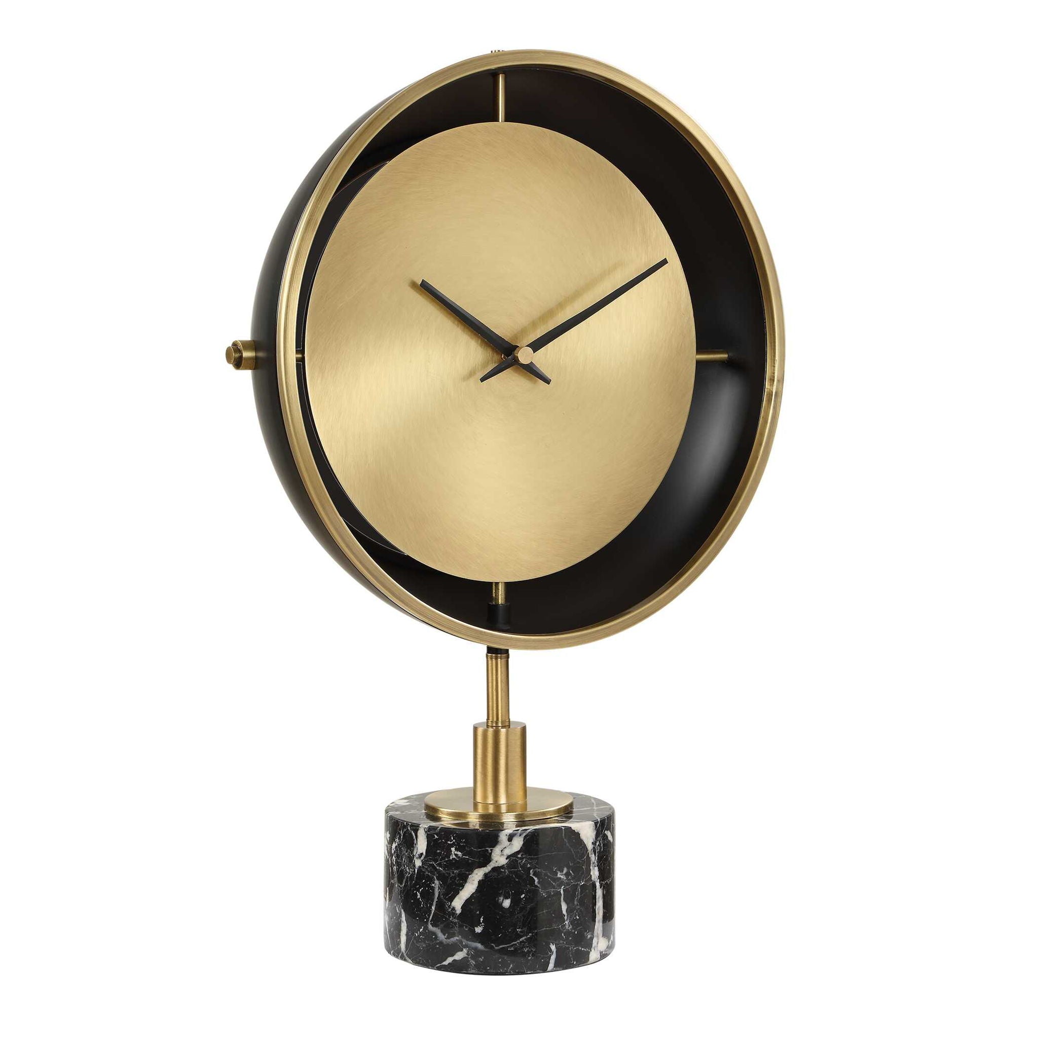 Velar - Modern Table Clock - Black / Gold