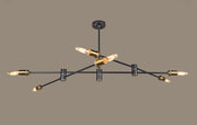 Bronze Sputnik Six Light Metal Chandelier