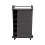22" Brown and Black Open shelving Bar Cart and Coffee Table