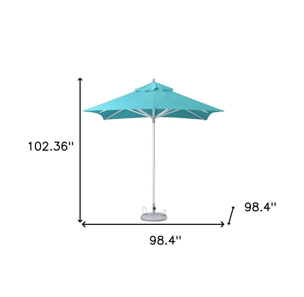 102" Aqua Polyester Square Market Patio Umbrella