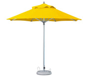 10' Yellow Polyester Round Tilt Cantilever Patio Umbrella with Stand
