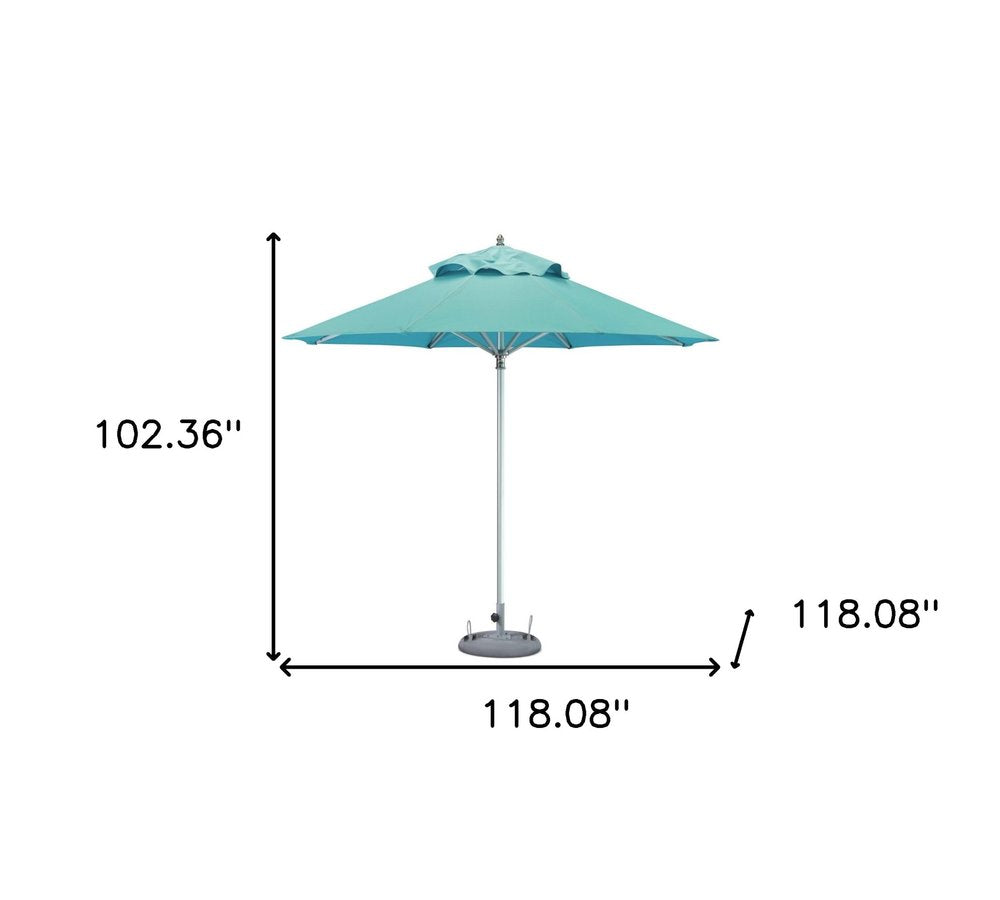102" Aqua Polyester Round Market Patio Umbrella
