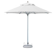 13" White Polyester Round Tilt Cantilever Patio Umbrella with Stand