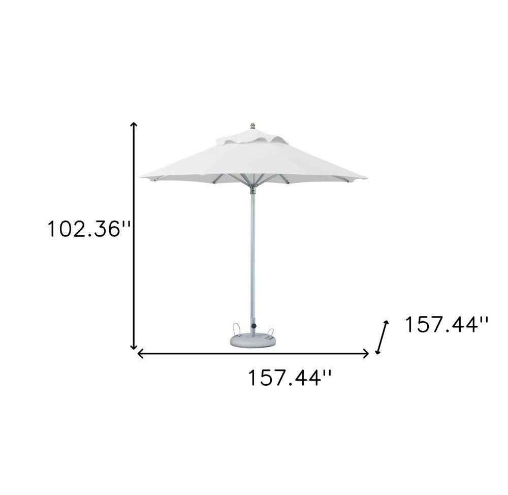 102" White Polyester Round Market Patio Umbrella