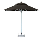 13' Black Polyester Round Tilt Cantilever Patio Umbrella with Stand