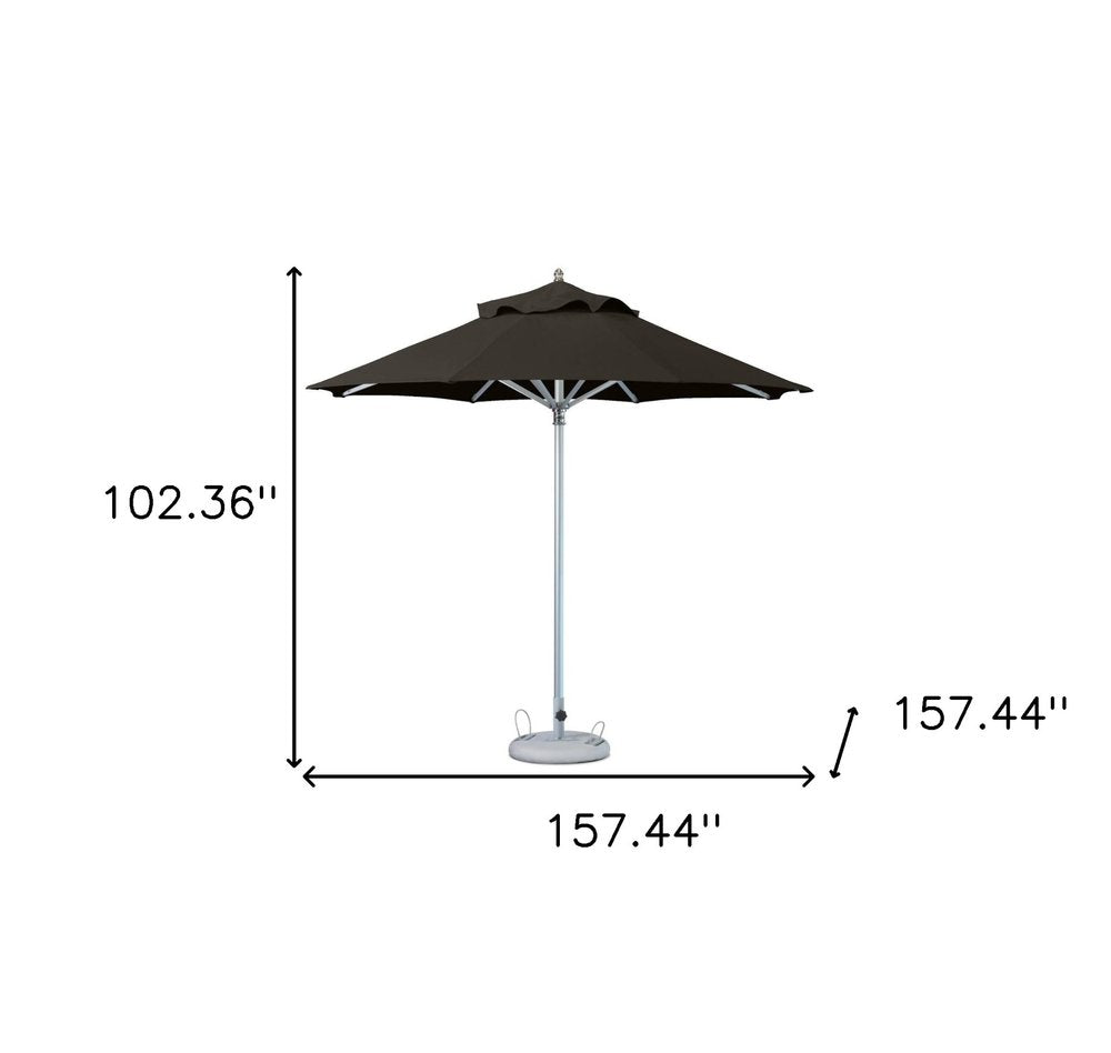 102" Black Polyester Round Market Patio Umbrella