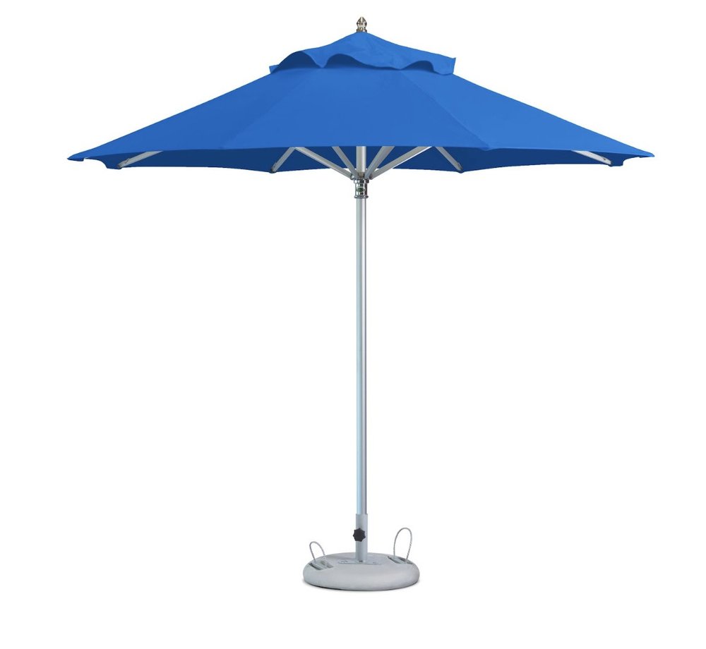 102" Blue Polyester Round Market Patio Umbrella