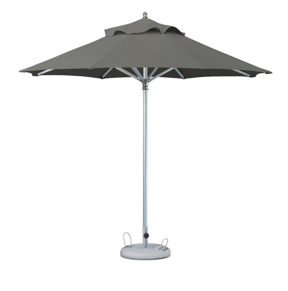 13' Charcoal Polyester Round Tilt Cantilever Patio Umbrella with Stand