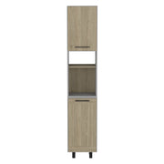 82" Gray And Oak Wood Pantry Or Storage Closet